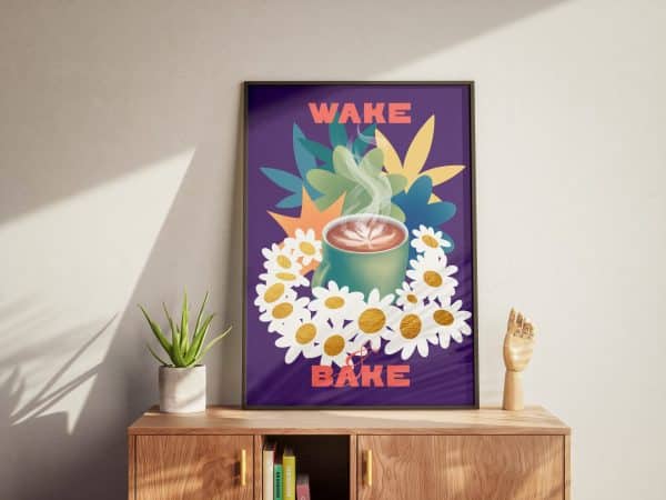 Plakát „Wake Bake“
