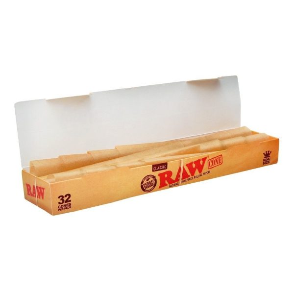 RAW – Hotové kousky bibulky – Cones Classic King Size 32 ks.