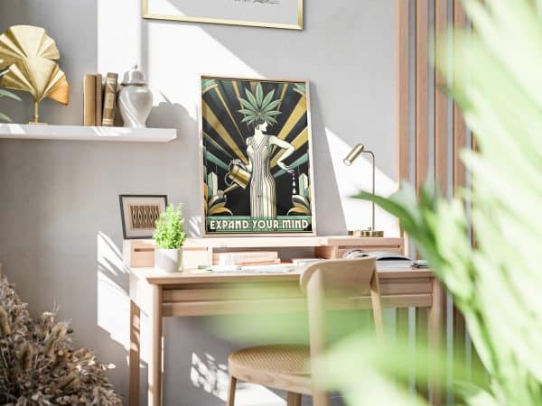 Póster ‘Expand Your Mind’ – High Labs Art (B2 con detalles dorados)