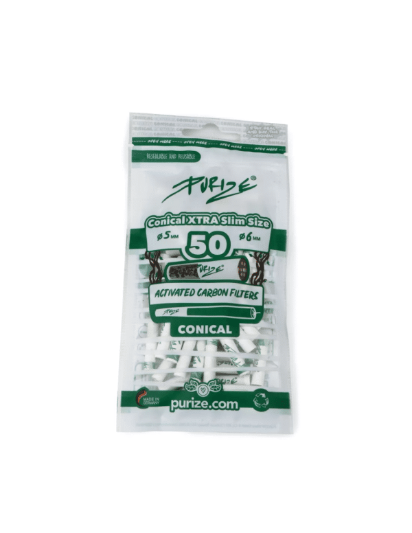Purize Conical XTRA Slim – filtros de carbón activo 50 uds. (25 mm)