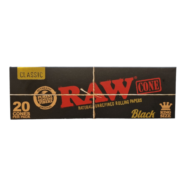 RAW Cone Black King Size Slim – conos prearmados (20 uds.)