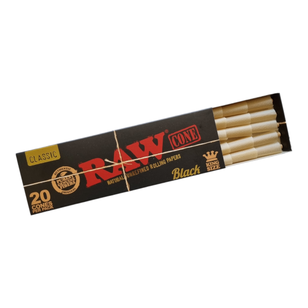 RAW Cone Black King Size Slim – conos prearmados (20 uds.)