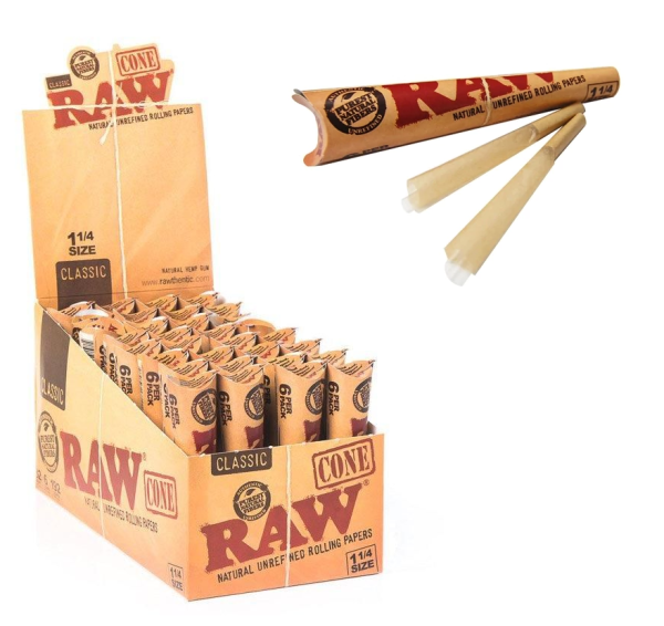 RAW Cone Classic 1 1/4 – conos prefabricados con filtro 6 uds.