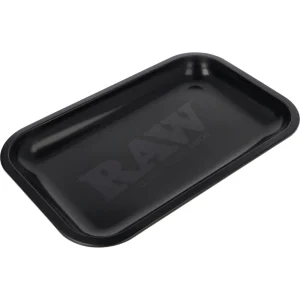 RAW Murder – bandeja para liar metálica negra (Small, 27,5 x 17,5 cm)