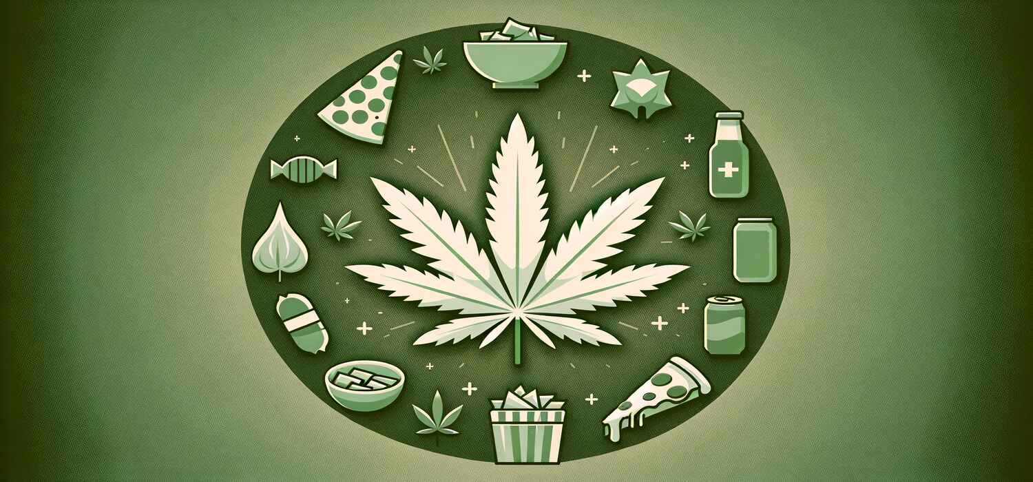 Nainen napostelee välipaloja avoimen jääkaapin edessä, kuvituskuva munchies-ilmiöstä
