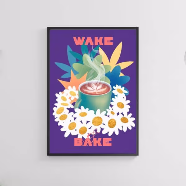 Juliste ”Wake Bake” – High Labs Art