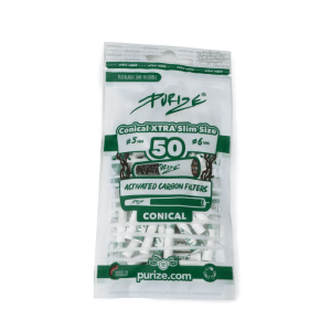 Purize – Filtri a carbone Conical XTRA Slim 50 pz (lunghezza 25 mm)