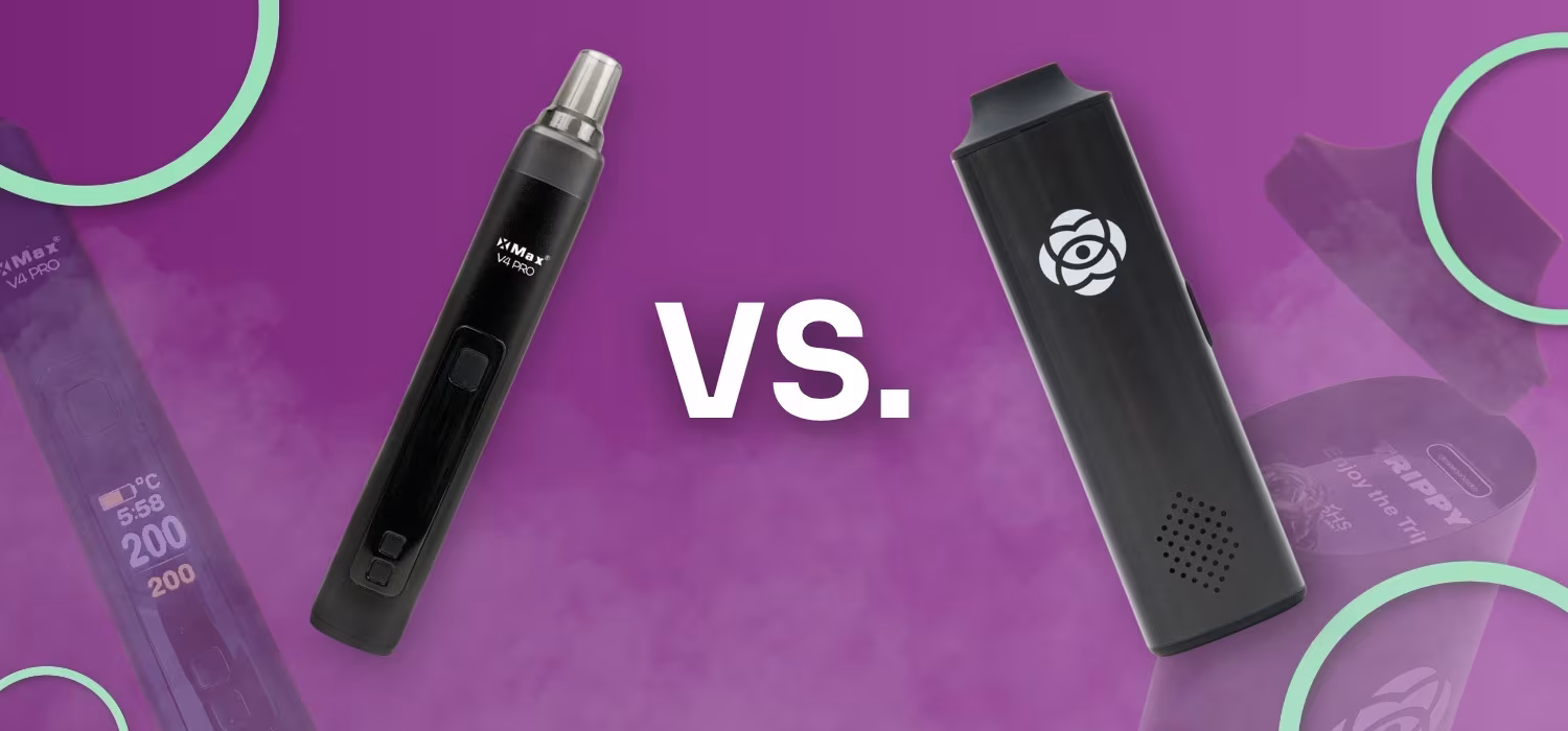 Vaporizzatori portatili Trippy 2 e X-MAX V4 Pro affiancati per il confronto
