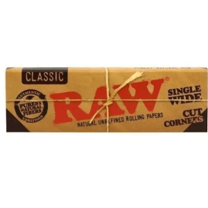 Bibułki brązowe RAW Single Wide Cut Corner 50 szt. 