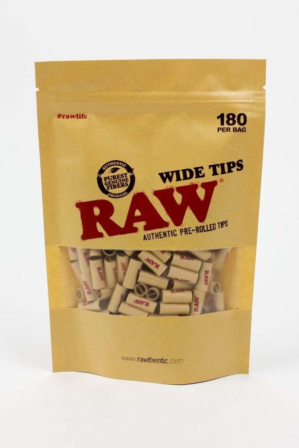 RAW – Filters voor joints – Wide Prerolled Tips 180 stuks