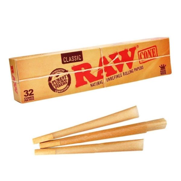 RAW – Gotowe skręcone bibułki – Cones Classic King Size 32 szt.
