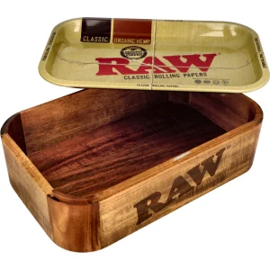 RAW – Bambusowe pedełko 2w1 z tacką – Wooden Cache Box
