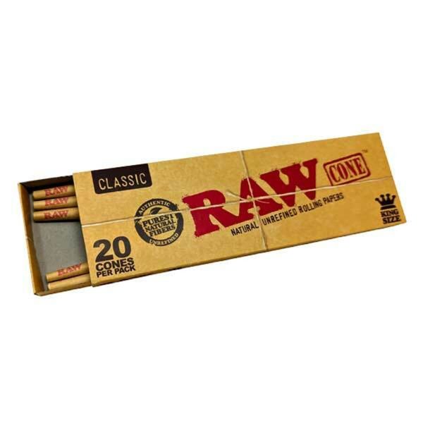 Bibułki RAW Cone King Size 20 szt. gotowe do nabicia