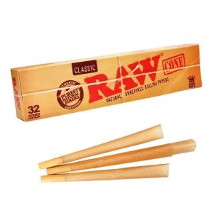 RAW – Gotowe skręcone bibułki – Cones Classic King Size 32 szt.