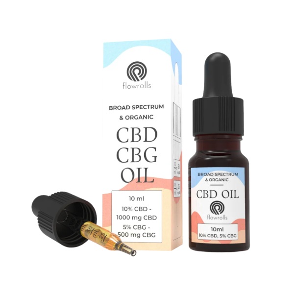 Flowrolls – Olejek CBD 10% + CBG 5% Broad Spectrum (1000 mg CBD + 500 mg CBG, 10 ml) Flowrolls – Olejek CBD 10% + CBG 5% Broad Spectrum (1000 mg CBD + 500 mg CBG, 10 ml)