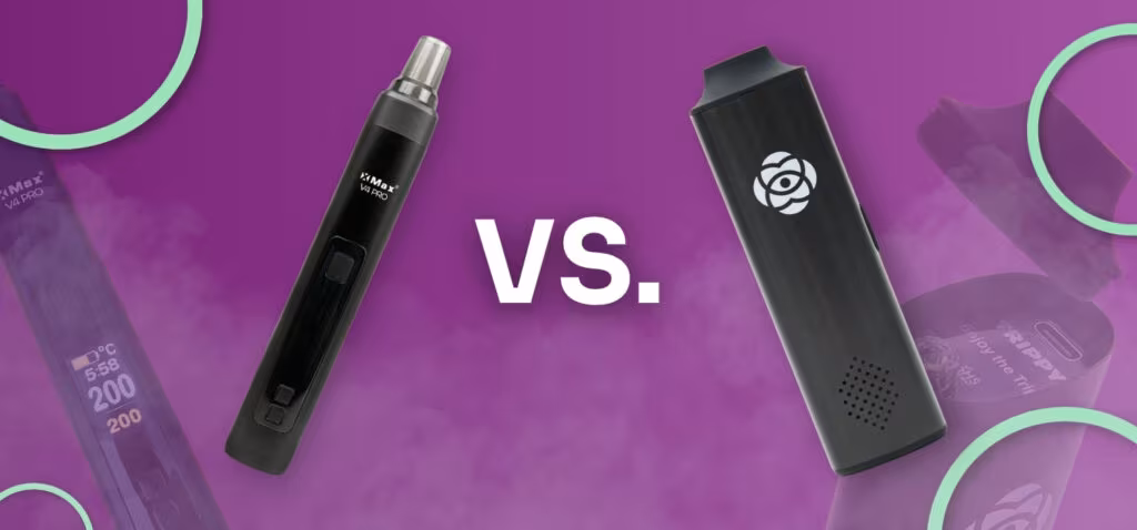 Trippy 2 and X-MAX V4 Pro portable dry herb vaporizers side by side